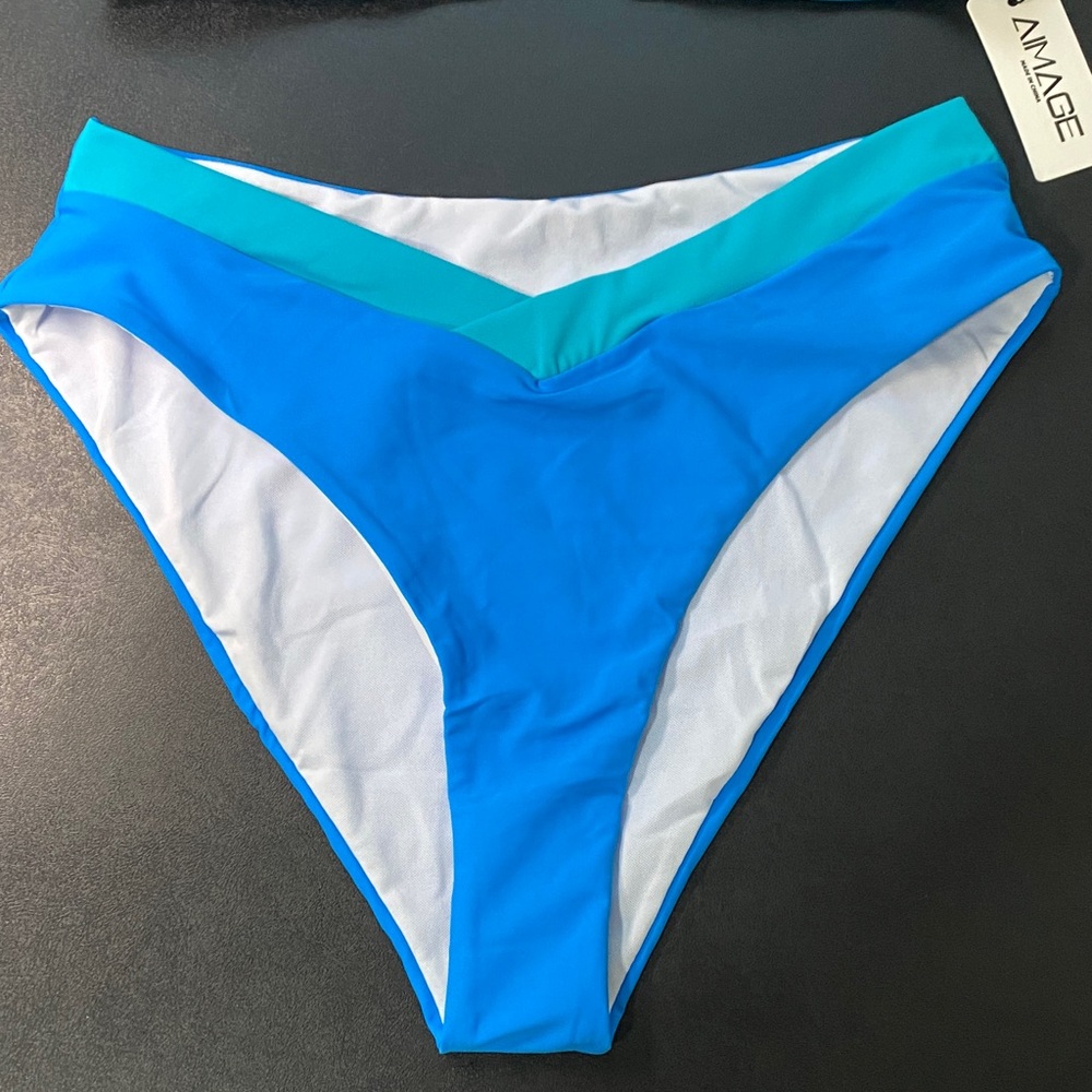 Blue Bikini Set Bathing Suit Swimsuit - Picture 2 of 8